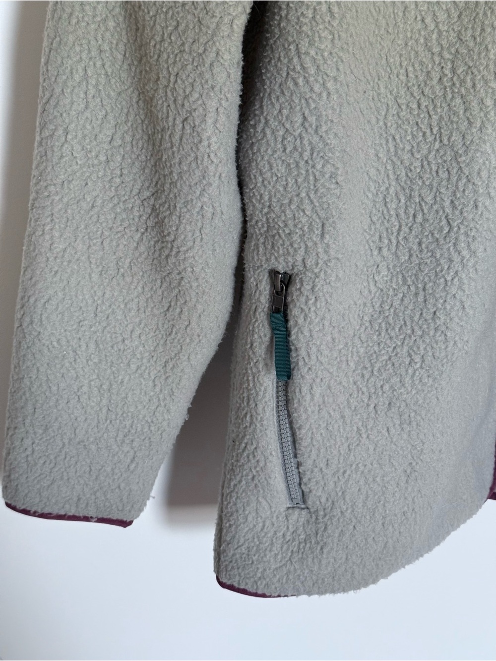 Patagonia Women’s Retro Pile Hoodie Feather Grey Full Zip Fleece Jacket Large - Picture 7 of 13